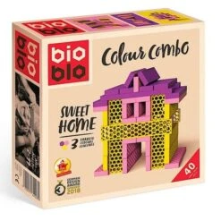 Briques De Construction Mini Box Rose Jaune Violet 40 Bioblo® - Blocs De Construction