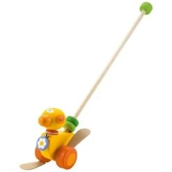 Canne à Pousser Bébé Canard Orange Sevi 1831 - Jouets En Bois