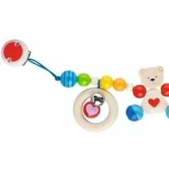 Chaîne De Poussette En Bois Ourson Petit Cœur Heimess® - Bébé Bio -Bois Jouets Magasin chaine de poussette en bois ourson petit coeur heimess accessoire bebe bio 1