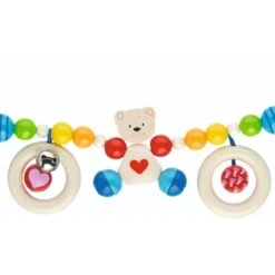 Chaîne De Poussette En Bois Ourson Petit Cœur Heimess® - Bébé Bio -Bois Jouets Magasin chaine de poussette en bois ourson petit coeur heimess accessoire bebe bio 2