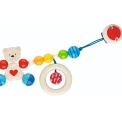 Chaîne De Poussette En Bois Ourson Petit Cœur Heimess® - Bébé Bio -Bois Jouets Magasin chaine de poussette en bois ourson petit coeur heimess accessoire bebe bio 3