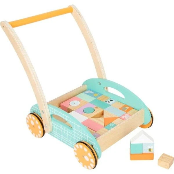 Chariot De Marche En Bois 34 Cubes Pastel Small Foot By Legler® - Jouets 4 Chariot De Marche En Bois 34 Cubes Pastel Small Foot By Legler® - Jouets – Image 2