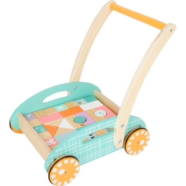 Chariot De Marche En Bois 34 Cubes Pastel Small Foot By Legler® - Jouets 5 Chariot De Marche En Bois 34 Cubes Pastel Small Foot By Legler® - Jouets – Image 3