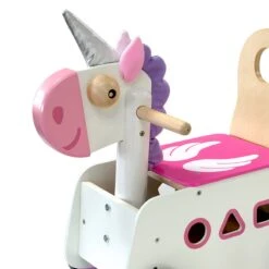 Chariot De Marche En Bois 4 En 1 Licorne à Bascule I'm Toy® - Chariot Bébé -Bois Jouets Magasin chariot de marche en bois 4 en 1 licorne a bascule i m toy chariot bebe 2