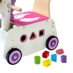 Chariot De Marche En Bois 4 En 1 Licorne à Bascule I'm Toy® - Chariot Bébé -Bois Jouets Magasin chariot de marche en bois 4 en 1 licorne a bascule i m toy chariot bebe 3