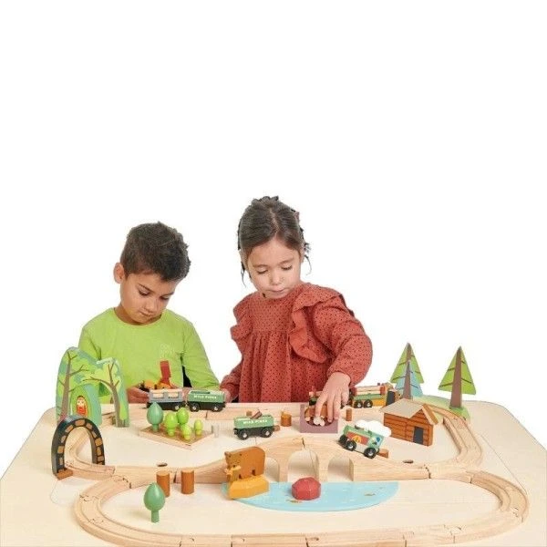 Circuit De Train En Bois Pins Sauvages 97 Pièces Tender Leaf Toys® - Jouets En Bois 4 Circuit De Train En Bois Pins Sauvages 97 Pièces Tender Leaf Toys® - Jouets En Bois – Image 2