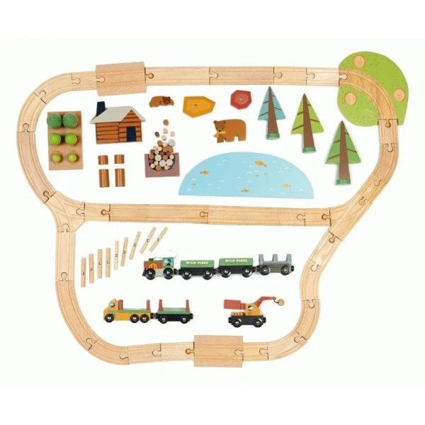 Circuit De Train En Bois Pins Sauvages 97 Pièces Tender Leaf Toys® - Jouets En Bois 11 Circuit De Train En Bois Pins Sauvages 97 Pièces Tender Leaf Toys® - Jouets En Bois – Image 9