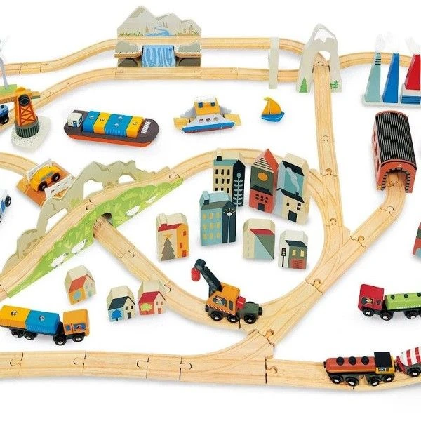 Circuit De Train Géant En Bois Vue Sur La Montagne Tender Leaf Toys® - Jouets En Bois 5 Circuit De Train Géant En Bois Vue Sur La Montagne Tender Leaf Toys® - Jouets En Bois – Image 3