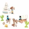 Figurines En Bois Coffret Far West Jeujura | Ref: 8277 - Jouets Ecologiques -Bois Jouets Magasin coffret far west jeujura ref 8277 jouets ecologiques