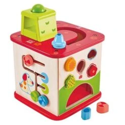 Cube D'activités Chiot 'Arc En Ciel' Et Ses Amis Hape - Jouets En Bois -Bois Jouets Magasin cube d activites chiot arc en ciel et ses amis hape jouets en bois 3