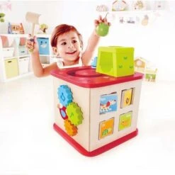Cube D'activités Chiot 'Arc En Ciel' Et Ses Amis Hape - Jouets En Bois -Bois Jouets Magasin cube d activites chiot arc en ciel et ses amis hape jouets en bois 5