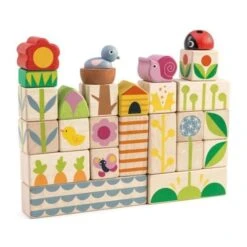 Cubes & Blocs à Empiler 24 Pièces En Bois 'Au Jardin' Tender Leaf Toys® - Jouets En Bois
