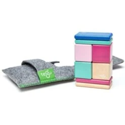 Cubes En Bois Magnétiques Tegu® Original Pocket Pouch Blossom - Jouets En Bois
