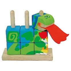 Cubes Puzzle à Empiler Château Bleu Sevi 1831 - Jouets En Bois