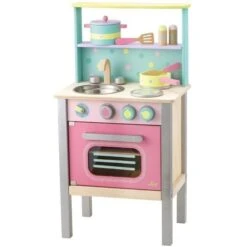 Dinette En Bois 'Cuisine Chef Pastelles' Avec FourSevi 1831 - Jouets Dinette