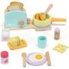 Dinette Set Petit Déjeuner Coloré Girly Avec Plaque, Grille Pains Et Aliments Sevi 1831® - Jouet En Bois