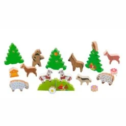 Figurines En Bois Coffret Les Animaux De La Montagne Jeujura | Ref: 8271 - Jouets Ecologiques