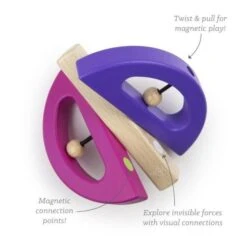 Hochet En Bois Magnétique Tegu® Papillon Violet & Rose - Jouets En Bois -Bois Jouets Magasin hochet en bois magnetique tegu papillon violet jouets en bois 3