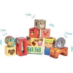Hochets En Bois Sensoriel 11 Cubes Sonores De La Ferme Vilac®- Jouets En Bois -Bois Jouets Magasin hochets en bois sensoriel cubes sonores de la ferme vilac jouets en bois 1