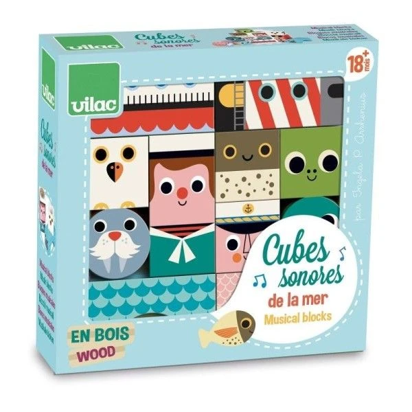 Hochets En Bois Sensoriel 11 Cubes Sonores De La Mer Ingela P.Arrhenius Vilac®- Jouets En Bois 7 Hochets En Bois Sensoriel 11 Cubes Sonores De La Mer Ingela P.Arrhenius Vilac®- Jouets En Bois – Image 5
