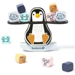 Jeu D'équilibre En Bois Pingouin Gourmand EverEarth® - Jouets Bois