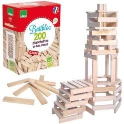 Jeu De Construction Batibloc 200 Planchettes Bois Naturel Vilac® - Jouets En Bois