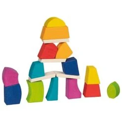 Jeu En Bois 20 Blocs Construction Creo Colorés Goki® Evolution - Jouets Montessori