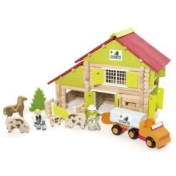 Jeujura Chalet à Comté Avec Camion Et Animaux 180pcs | Ref: 8054 - Jouets En Bois Jeujura