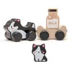 Jouet à Pousser Chat Et Chaton Malins Cubika® - Jouets En Bois