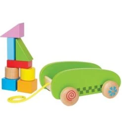 Jouet Chariot à Tirer Mini & Cubes - Jouets Bio Hape
