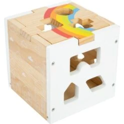 Jouet En Bois Cube Boite à Formes Arc-en-ciel Small Foot By Legler® - Cubes En Bois -Bois Jouets Magasin jouet en bois cube boite a formes arc en ciel small foot by legler cubes en bois 4