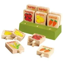 Jouet En Bois Cubes & Formes 53 Piècesjeu 'Ma Ferme Bio' EverEarth® - Jouets En Bois -Bois Jouets Magasin jouet en bois cubes formes jeu ma ferme bio everearth jouets en bois 2