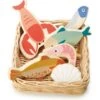 Jouet En Bois Dinette Marchande Panier Osier Poissonnier Tender Leaf Toys® - Jouets 3 Ans -Bois Jouets Magasin jouet en bois dinette marchande panier osier poissonnier tender leaf toys jouets 3 ans