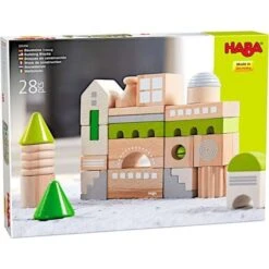 Jouet En Bois Jeu De Construction 28 Pcs Coburg HABA® - Ville En Bois -Bois Jouets Magasin jouet en bois jeu de construction coburg haba ville en bois 3