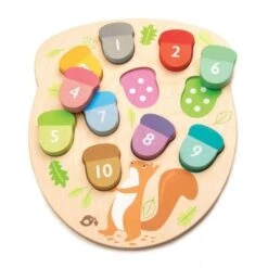 Tender Leaf Toys Jouet En Bois Puzzle ApprentissageChiffres 'Combien De Glands?' - Jouets En Bois