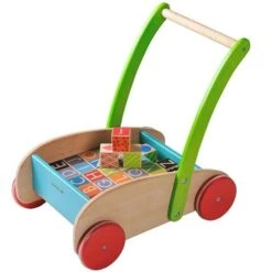 Jouet EverEarth® Chariot De Marche Avec Cubes Abécédaire (EN) - Jouets Bois