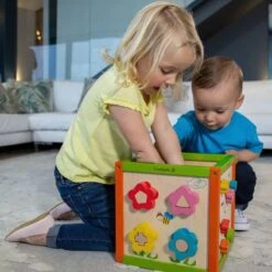 Jouet Cube D'éveil Bébé En Bois Garden EverEarth® - Jouets Bois -Bois Jouets Magasin jouet everearth cube d activites garden jouets bois 5