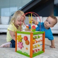 Jouet Cube D'éveil Bébé En Bois Garden EverEarth® - Jouets Bois -Bois Jouets Magasin jouet everearth cube d activites garden jouets bois 6