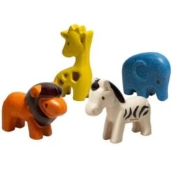Jouets En Bois 4 Figurines Animaux De La Savane Plantoys® - Jouet Enfants