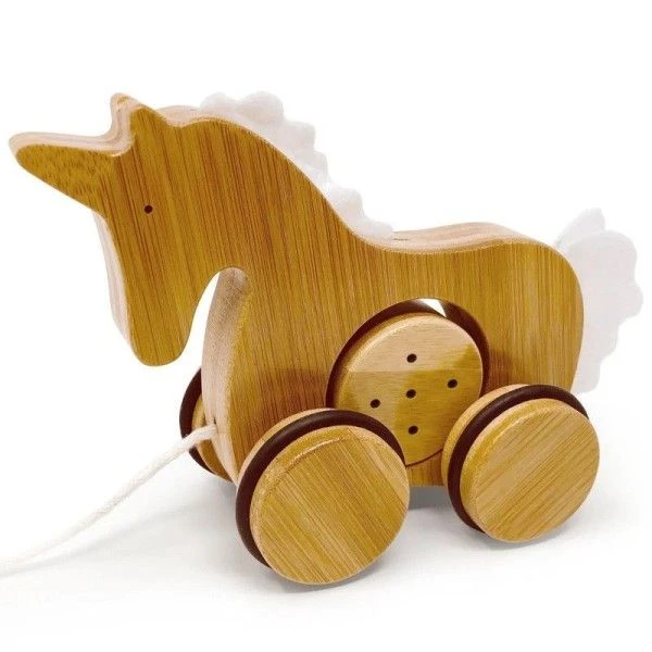 Jouets En Bois à Tirer Licorne Kinderfeets® - Jouets En Bois 4 Jouets En Bois à Tirer Licorne Kinderfeets® - Jouets En Bois – Image 2