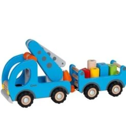 Jouets En Bois Camion Grue Avec Remorque Goki® - Jouets En Bois