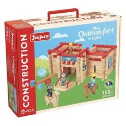Jouets En Bois Château Fort En Rondins 155 PcsJeujura® | Ref: 8027 - Jouets De Construction -Bois Jouets Magasin jouets en bois chateau fort en rondins 300pcs jeujura ref 8026 jouets de construction 4
