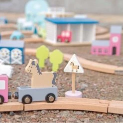 Jouets En Bois Circuit Train De Petites Voitures Roses 37 Pièces Jabadabado® - Jeux Bois Enfants -Bois Jouets Magasin jouets en bois circuit train de petites voitures roses jabadabado jeux bois enfants 4