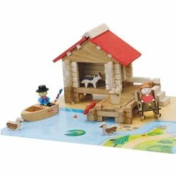 Bois Jouets Magasin -Bois Jouets Magasin jouets en bois la cabane de peche 90 pcs jeujura ref 8219 jouets de construction 1