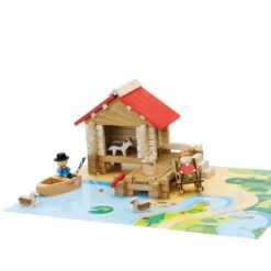 Jouets En Bois La Cabane De Pêche 90 Pcs Jeujura® | Ref: 8219 - Jouets De Construction