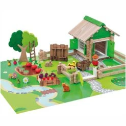 Jouets En Bois La Maison Et Son Jardin 130 Pièces Jeujura® | Ref: 8080 - Jouets De Construction