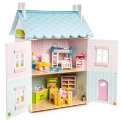 Jouets En Bois Maison De Poupées Victorienne Meublée Blue Bird Cottage Le Toy Van® - Jouets Imitation -Bois Jouets Magasin jouets en bois maison de poupees victorienne meublee blue bird cottage le toy van 1