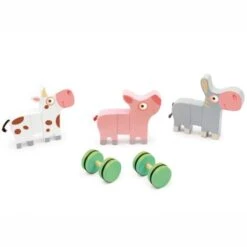 Jouets En Bois Set De 3 Animaux Magnétiques à Roulettes Scratch® - La Ferme -Bois Jouets Magasin jouets en bois set de 3 animaux magnetiques a roulettes scratch la ferme 3