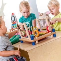 Jouets En Bois Table Musicale Carré Arc En Ciel I'm Toy® - Table Musicale -Bois Jouets Magasin jouets en bois table musicale carre arc en ciel i m toy table musicale 2