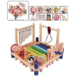 Jouets En Bois Table Musicale Carré Arc En Ciel I'm Toy® - Table Musicale -Bois Jouets Magasin jouets en bois table musicale carre arc en ciel i m toy table musicale 3